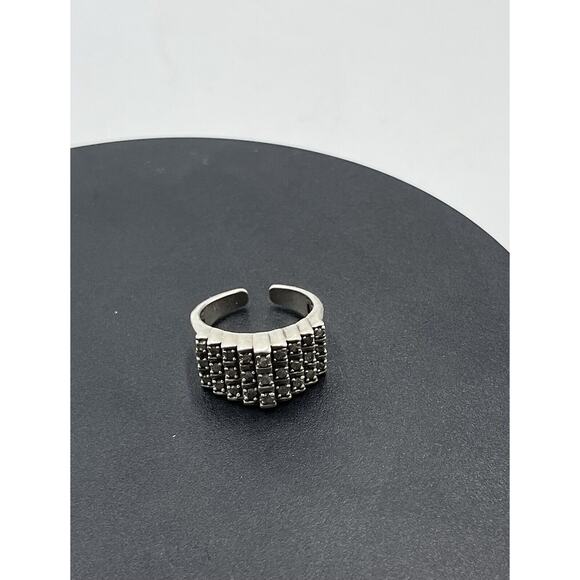 JWBR Sterling Silver‎ & Diamond 3 Tier Cocktail Anniversary Ring Size 8.5 - Picture 10 of 15